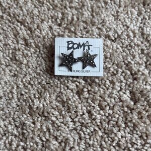 Star Earrings for Kids - Black